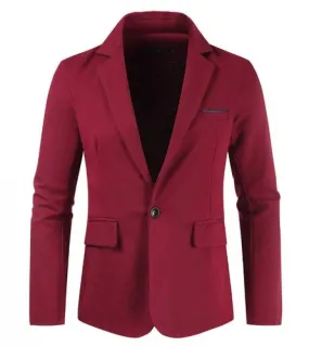2022 Men's Casual Business Solid Color Formal Work Professional Jacket Blazer Coat