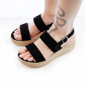 Black suede sandals