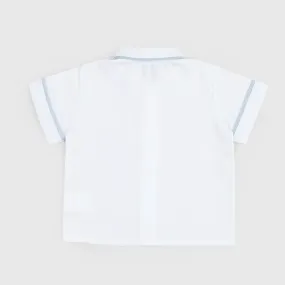 White Shirt Baby Blue Detail