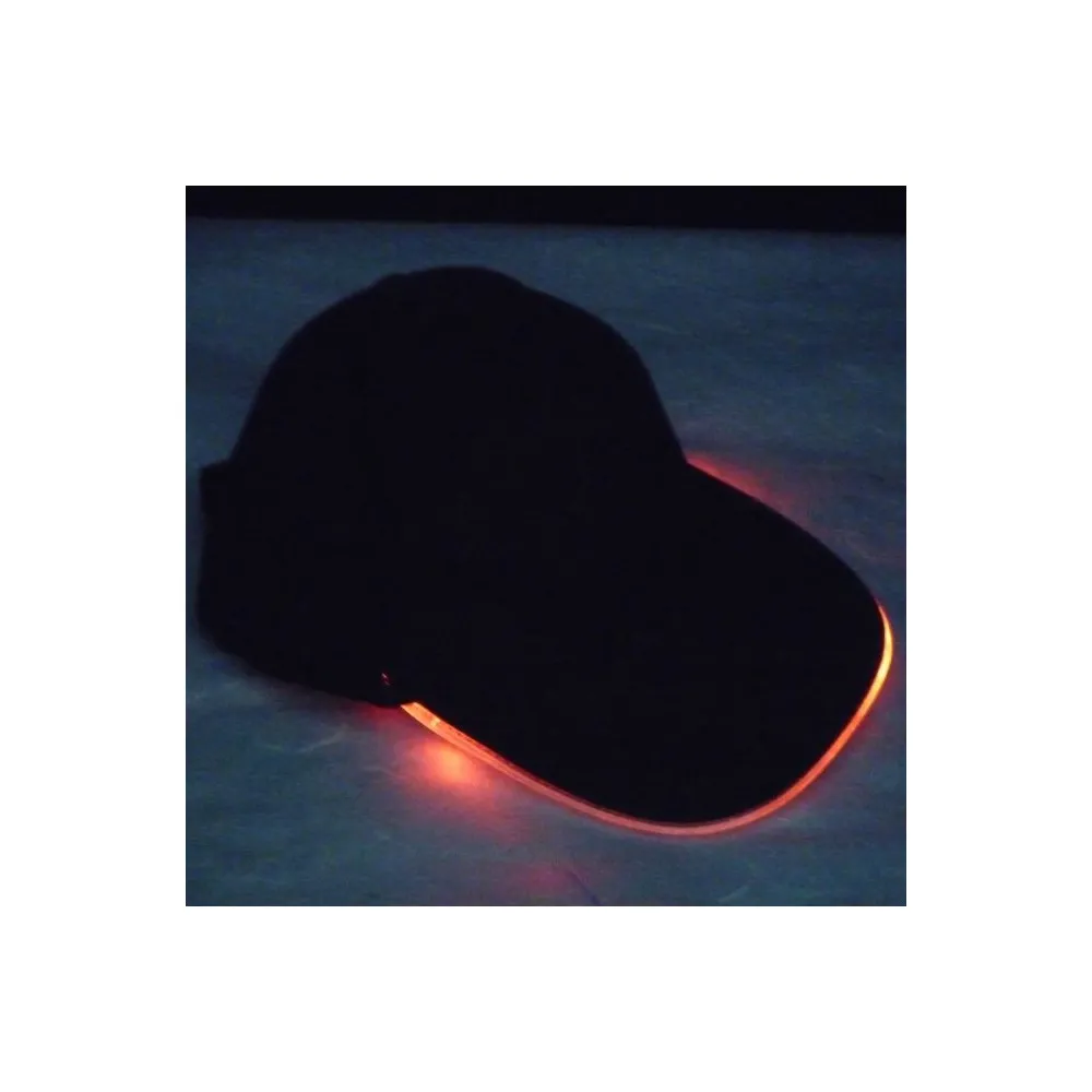 Cappello da Baseball con Fascia Luminosa Rosso Neon Led Luci Glow