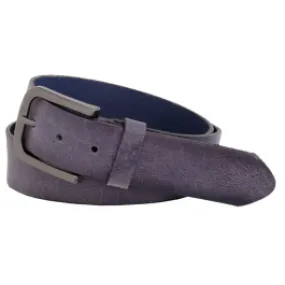 Dark blue leather Henk ter Horst jeans belt.