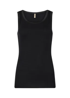Eco-friendly black viscose natural top under jacket