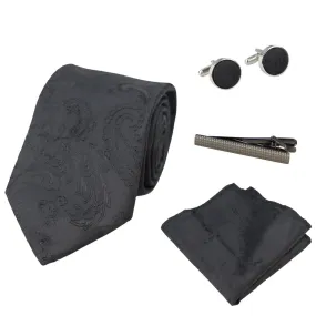 Floral Paisley Gift Set with Tie, Cufflinks, and Pocket Square