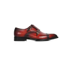 Jovanny Capri Double Monk Shoes - Patina Effect - Handcrafted in Italy - Leather Shoes - High Quality Luxury