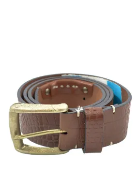 LA MARTINA crocodile print leather belt