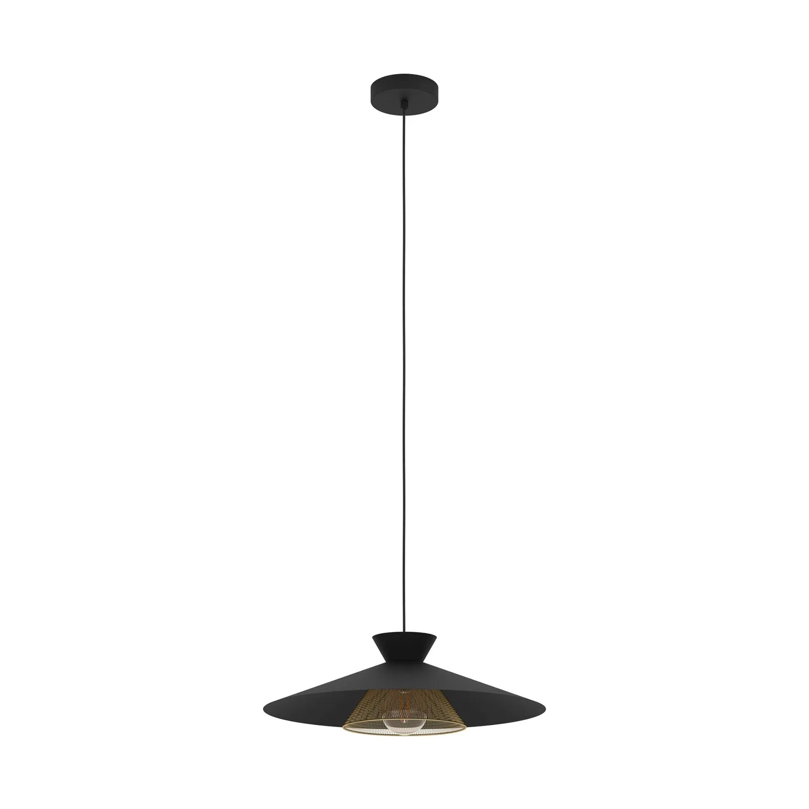 Lampada sospensione Grizedale 1 luce, nero/ottone