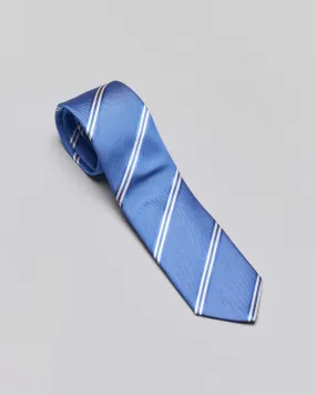 Light blue striped silk regimental tie