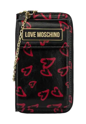LOVE MOSCHINO Women's Black Red Crossbody Wallet JC5701PP0IKM100A