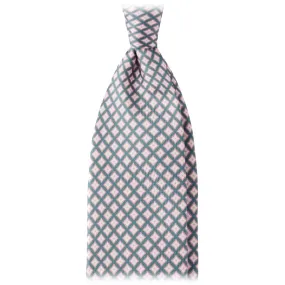 Luxury Handmade Italian Silk Tie - Gray/Pink Artisan Design - Viola Milano Exclusive Collection