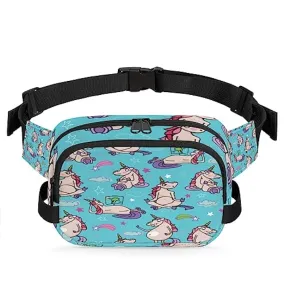 Oceanic fashion square shoulder bag with adjustable strap for running - Women's and men's unicorn fanny pack