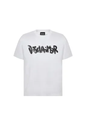 Men's White T-Shirt with Large Logo Disclaimer 54247