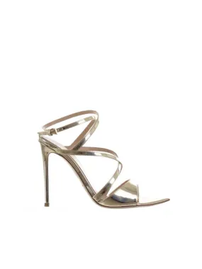 Reflective leather sandals.