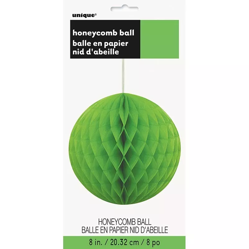 Sfera a nido d'ape verde lime da 20 cm