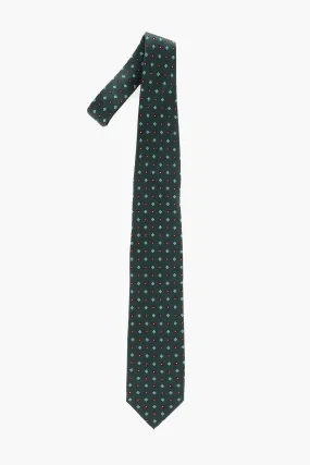 Silk Tie with All-Over Floral Embroidery