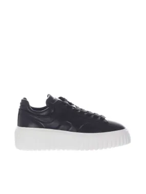 Leather h-stripes sneakers.