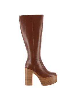 Leather platform boots from Mexico.