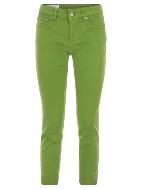 Stretch Cotton Cropped Pantalone Rose