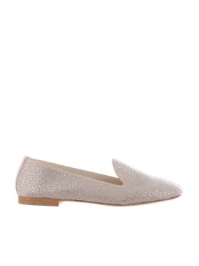 Suede moccasin with rhinestones