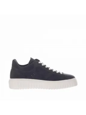 Suede sneaker with side stripes