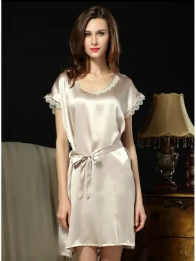 Gray Pure Silk Bride Robe Online