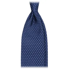 Viola Milano Cravatta Seta Punta Spillo Blu Bianco Handmade Italy Luxury Exclusive Collection