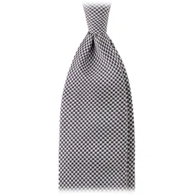 Viola Milano Silk Jacquard Tie - Black/White - Handmade in Italy - Luxury Exclusive Collection