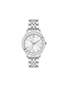 Women's Steel Watch with White Crystal Bezel